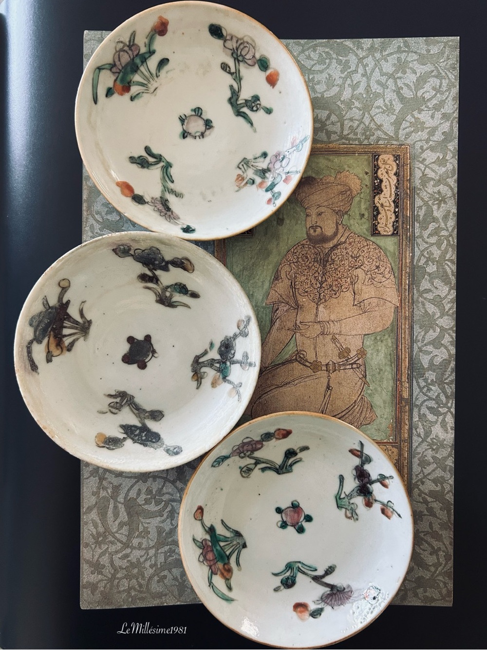 Antique Chinese Famille Verte Porcelain Trinket Dishes – Set of 3 – Marked